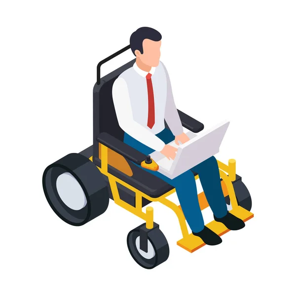 Wheelchair Office Worker Composition — 图库矢量图片