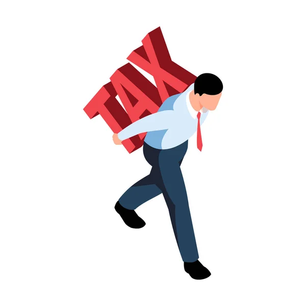 Carrying Taxes Isometric Composition — 图库矢量图片