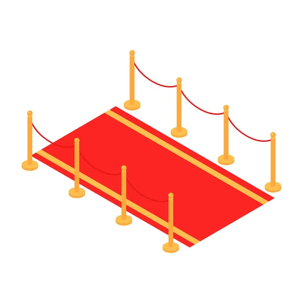 Composizione isometrica del tappeto rosso — Vettoriale Stock