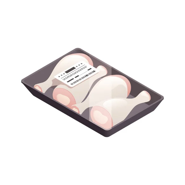 Refrigerated Meat Isometric Composition — 图库矢量图片