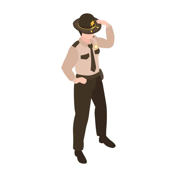 Sheriff In Hat Composition — Stock Vector