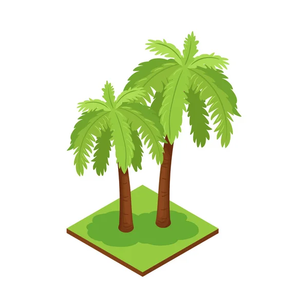 Palm Bomen Paar Samenstelling — Stockvector