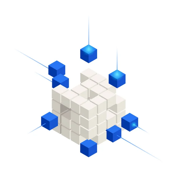 Composizione del cubo delle parti di dati — Vettoriale Stock