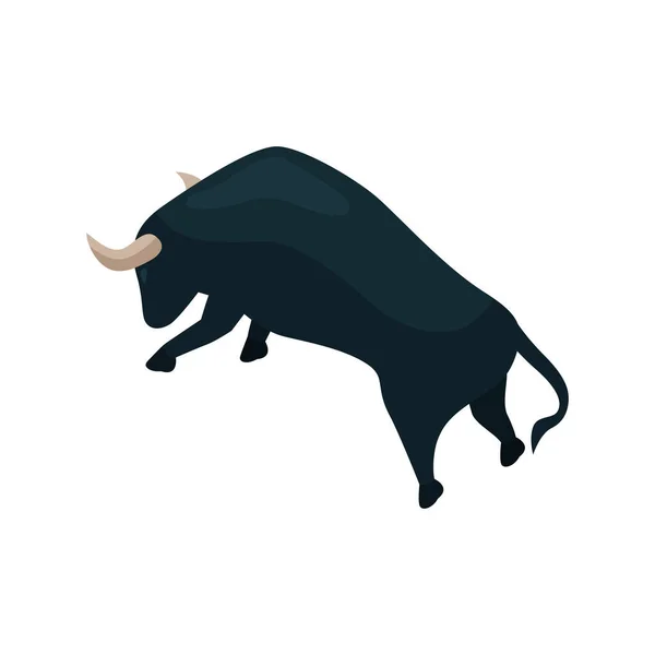 Dark Bull Attack Composition — Stock Vector