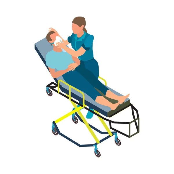 Chariot d'accident Composition du patient — Image vectorielle