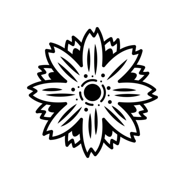 Орнаментальна квітка Гравірування Композиція — стоковий вектор