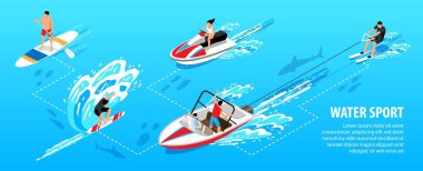 Watersport Isometric Infographic Set