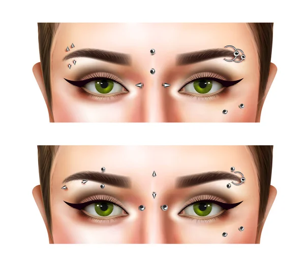 Realistic Piercing Banners — стоковый вектор