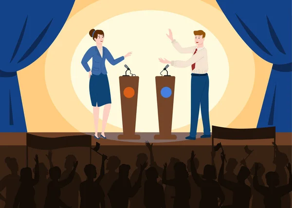 Debates Flat Illustration — Vector de stock