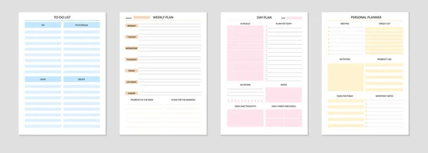 Personal Planner Realistic Set — Vetor de Stock