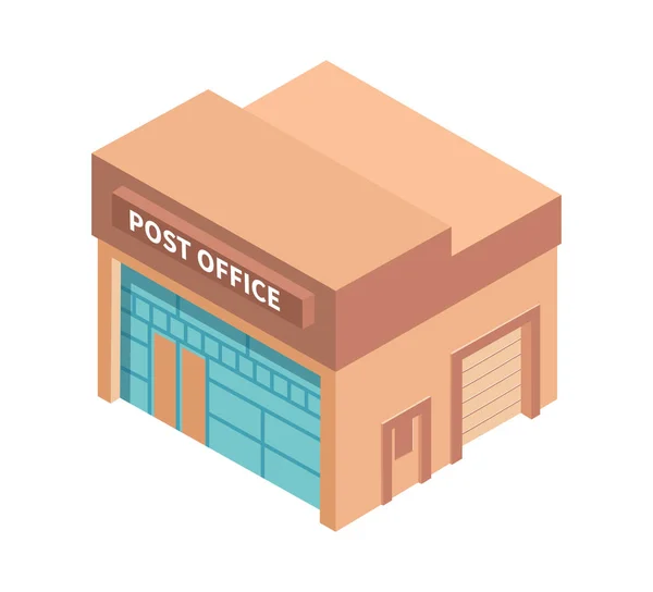 Post Office Building Composition — Stock Vector