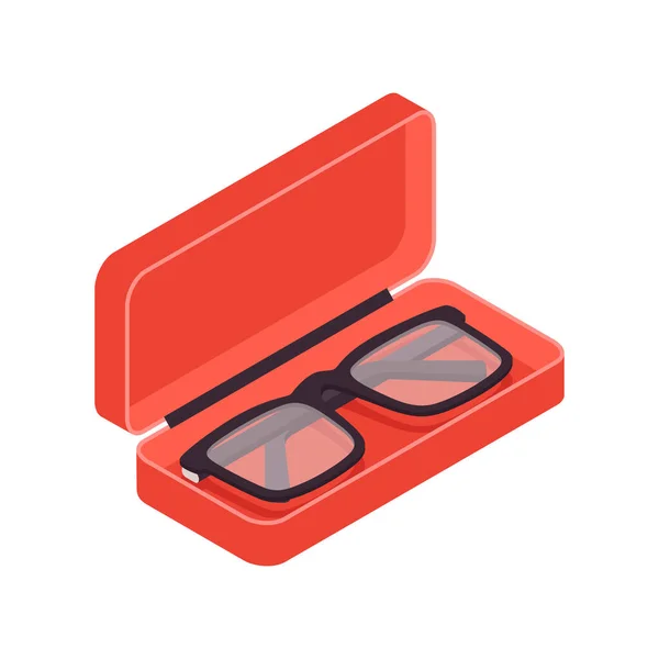 Glasses In Case Composition — Vetor de Stock