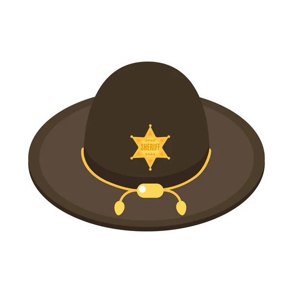 Sheriff Hat Isometric Composition —  Vetores de Stock