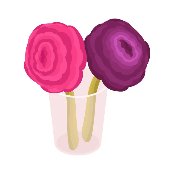 Rose Flowers Isometric Composition — 图库矢量图片