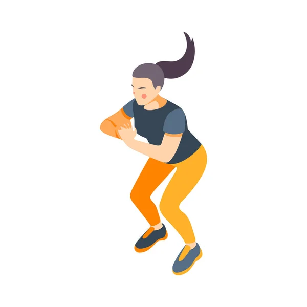 Jumping Woman Exercise Composition — Stockvektor