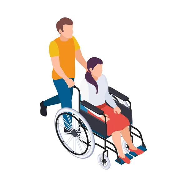 Carrying Disabled Person Composition — Stockvektor