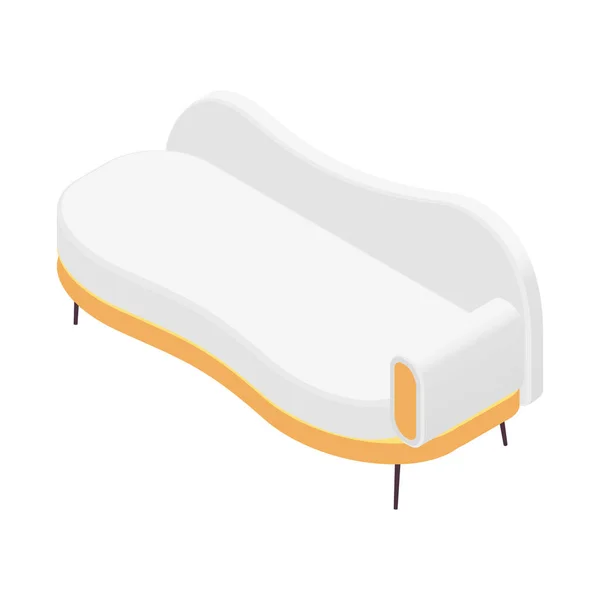 Composizione divano isometrico bianco — Vettoriale Stock