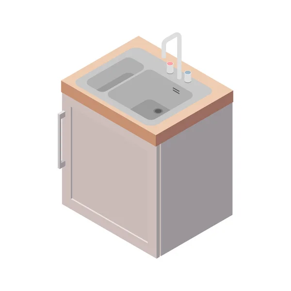 Σύνθεση νεροχύτη πλυντηρίου κουζίνας — Διανυσματικό Αρχείο