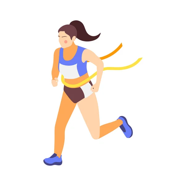 Femme Runner Finition Composition — Image vectorielle