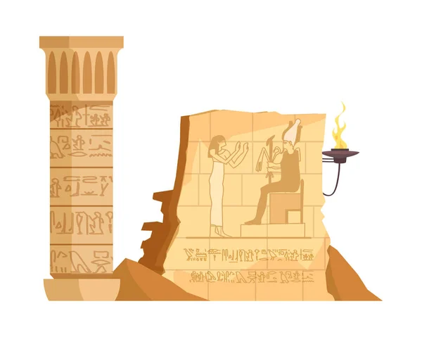 Komposition altägyptischer Zeichnungen — Stockvektor