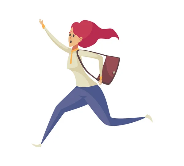 Running Girl Doodle Composition — Image vectorielle