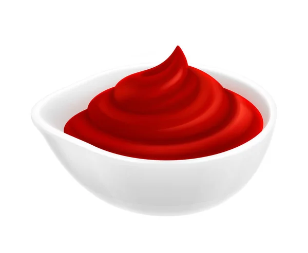 Ketchup Sauce Realistic Composition — Stock Vector
