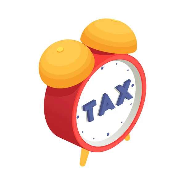 Tax Alarm Clock Composition — Stock Vector