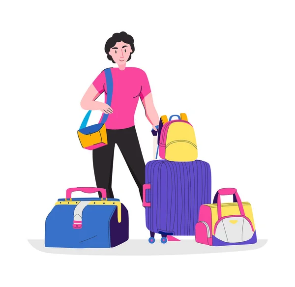 Kadın Seyahat Çantaları Kompozisyonu — Stok Vektör