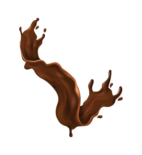 Choco Drop Realistisk sammansättning — Stock vektor