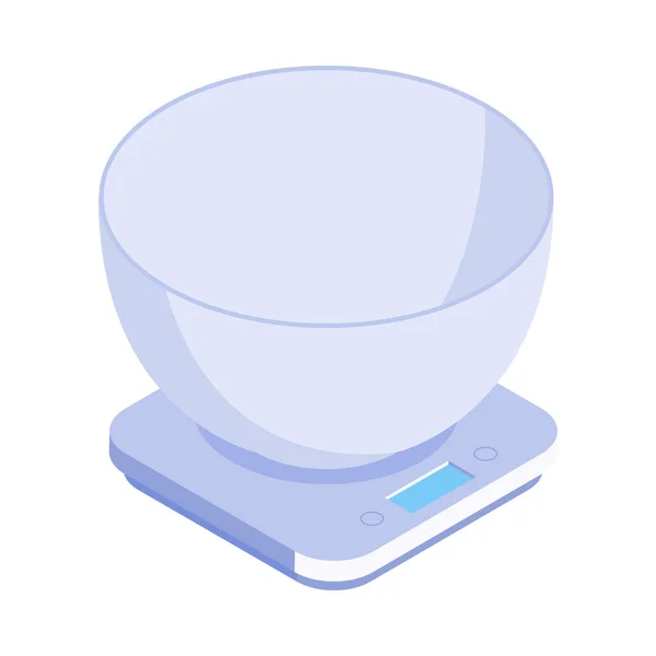 Bowl Scale Isometric Composition — Stock vektor