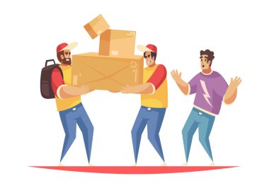 Kuryeler Kutuları Bırakma Kompozisyonu
