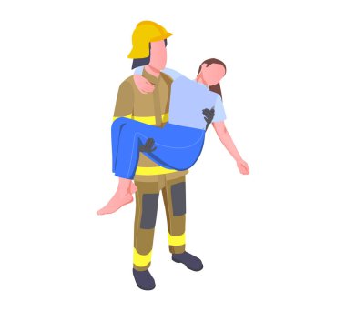 İtfaiyeci Kurban Kurtarma Kompozisyonu