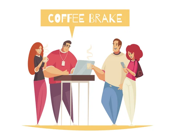 Programmers Coffee Break Composition — Stock Vector