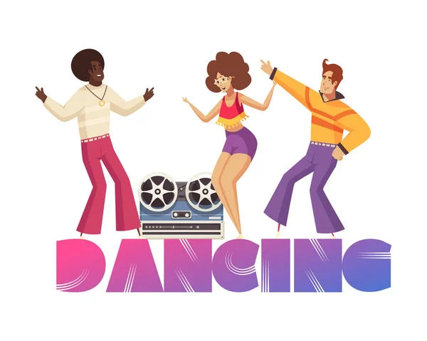 Disco Dansers Bobbin Samenstelling — Stockvector