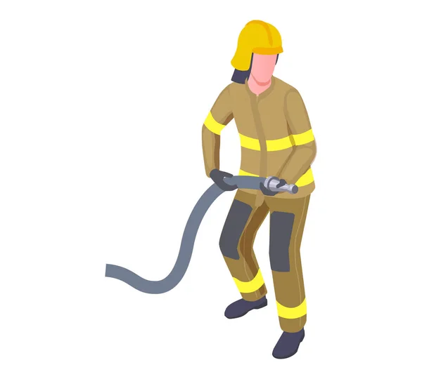 Firefighter With Hose Composition —  Vetores de Stock