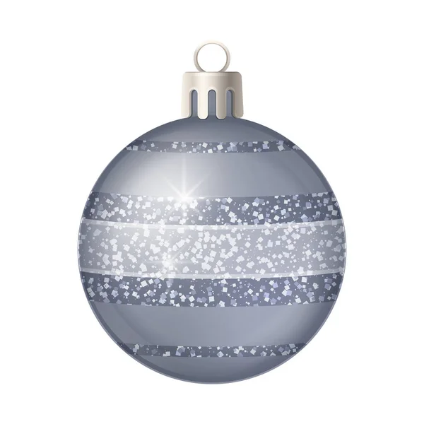 Composição de bola de Natal de prata —  Vetores de Stock