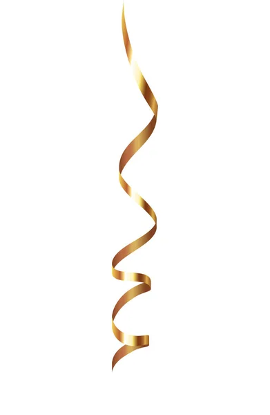 Golden Curly Ribbon Composition — Stock Vector