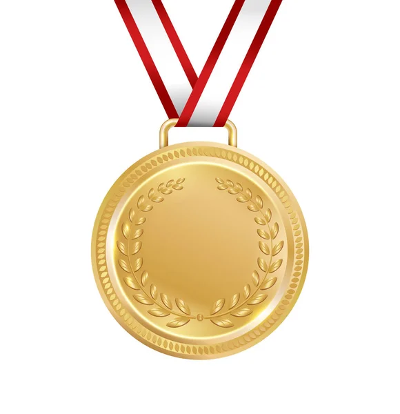 Laurel Medalla de Oro Composición — Vector de stock