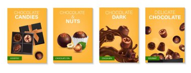 Chocolate Poster Realistic Set clipart
