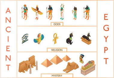 Eski Mısır Isometric Simgeleri