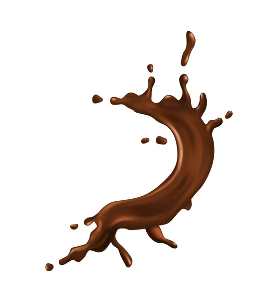 Chocolate Splash Realistic Composition — Stockvektor