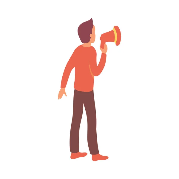 Protester With Megaphone Composition — Stockvektor