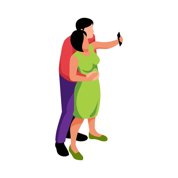 Pareja selfie juntos composición — Archivo Imágenes Vectoriales