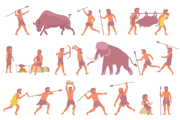 Primitive Hunting Icon Set — Stock Vector