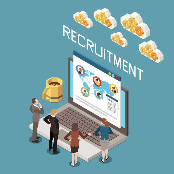 Remote Recruitment Concept — Stockvektor