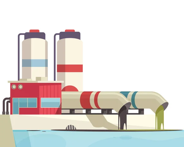 工場排水構成の汚染 — ストックベクタ