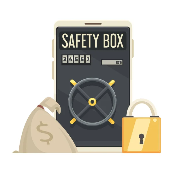 Kompozice Smartphone Safe Boxu — Stockový vektor