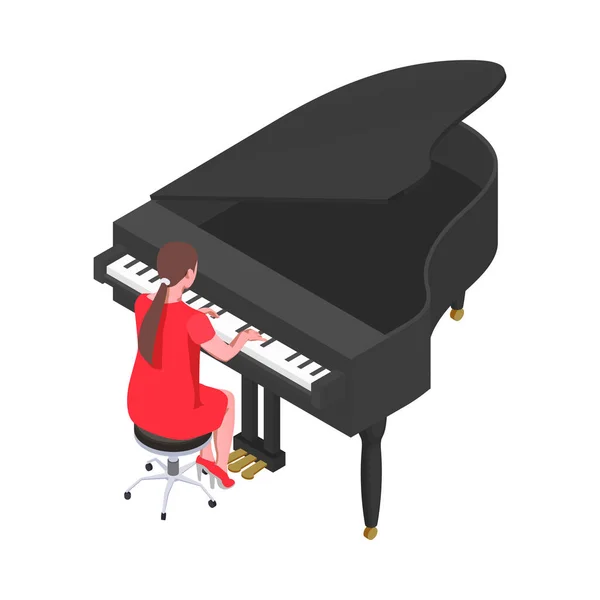 Σύνθεση γυναικείου πιάνου — Διανυσματικό Αρχείο