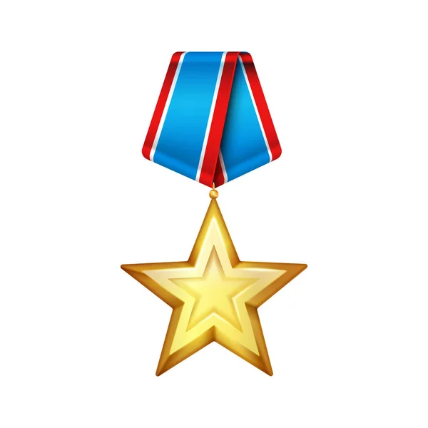 Star Shaped Medal Composition — Stock Vector