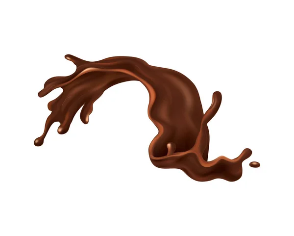 Splash av choklad sammansättning — Stock vektor